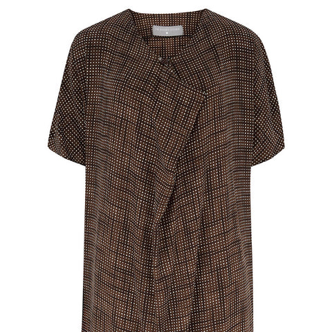 Adding an asymmetric neckline to The Drawstring Dress