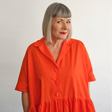 Adding a full skirt to to The Flip Collar Shirt Dress