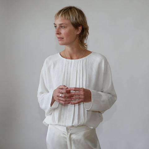 A Pleated Tie Detail Top